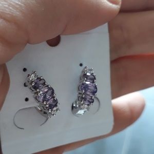 Sterling Silver/faux Amethyst earrings